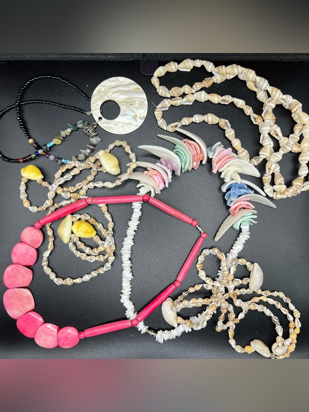 Assorted Women's Shell and Bead Necklace Lot Vintage
